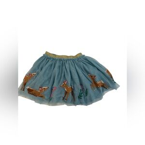 Mini Biden Blue Frost Tulle Deer Squin Skirt Size 5-6 full